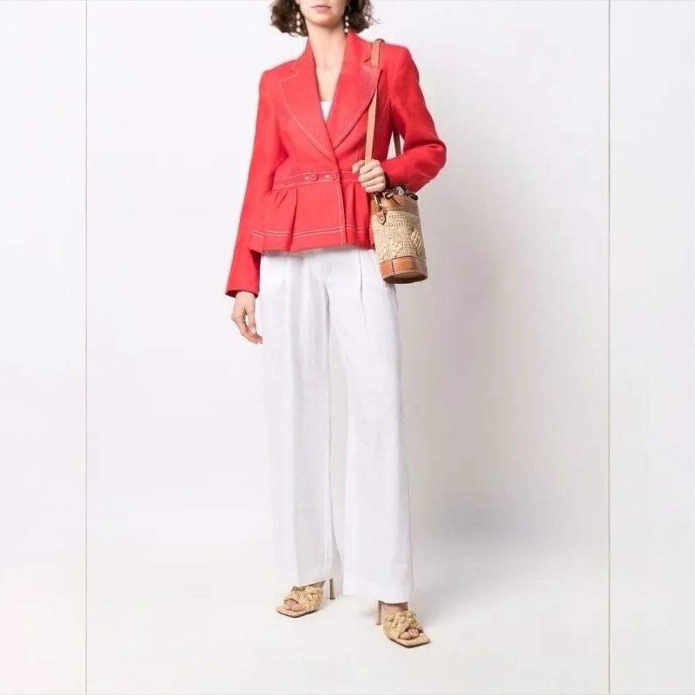 US 0 ZIMMERMANN Postcard Peplum Linen Jacket NWT